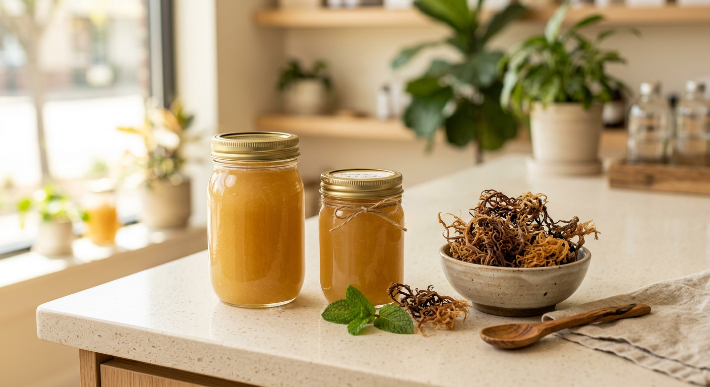 Jars of sea moss gel